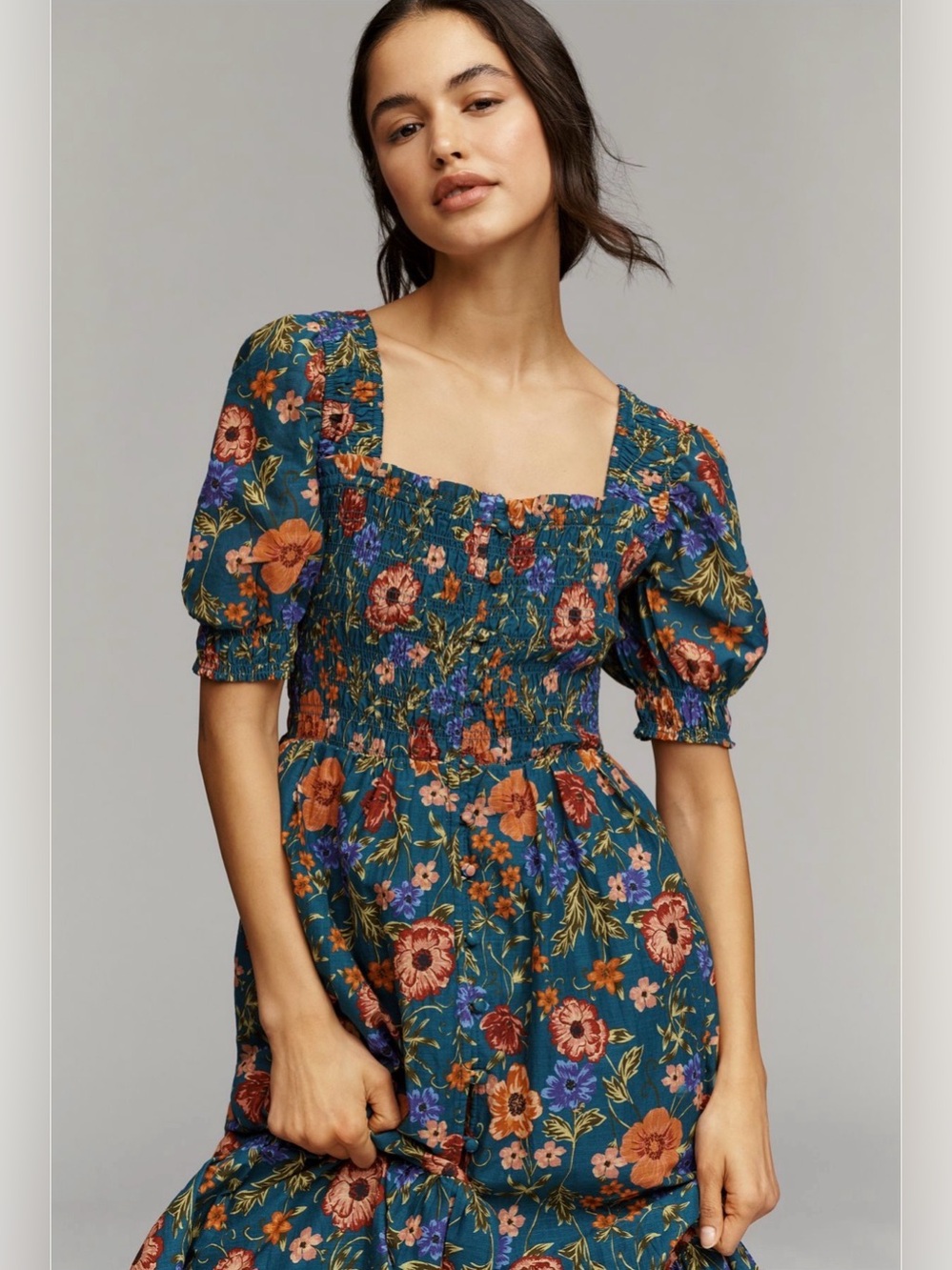 Anthropologie Peregrine Cotton Puff-Sleeve Midi Dress NWT - Picture 3 of 7